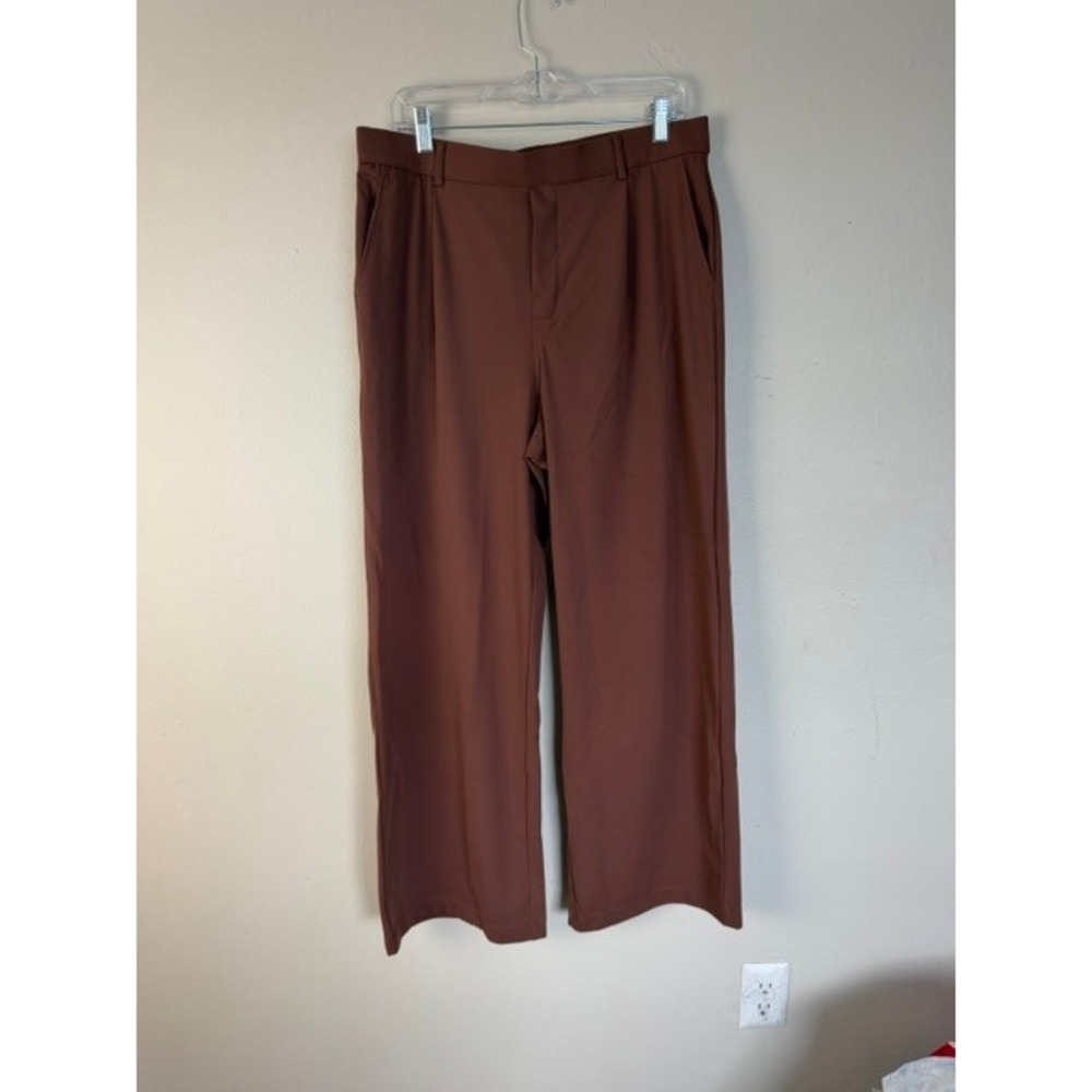 Halara Terracotta Brown High Waisted Wide Leg Pleated Dress Pants XL NWT
